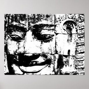 Pôster Khmer Stone Face ... Bayon Temple, Camboja