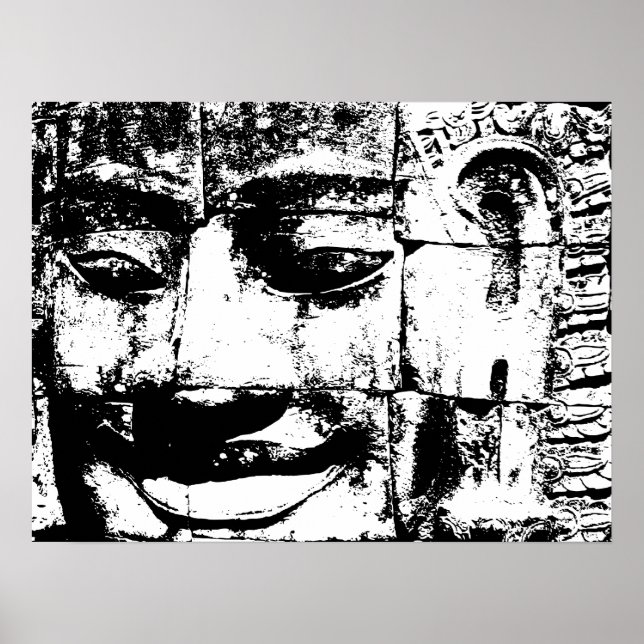 Pôster Khmer Stone Face ... Bayon Temple, Camboja (Frente)