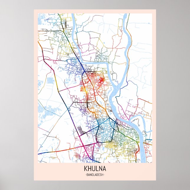 Poster Khulna Bangladesh City Map (Frente)