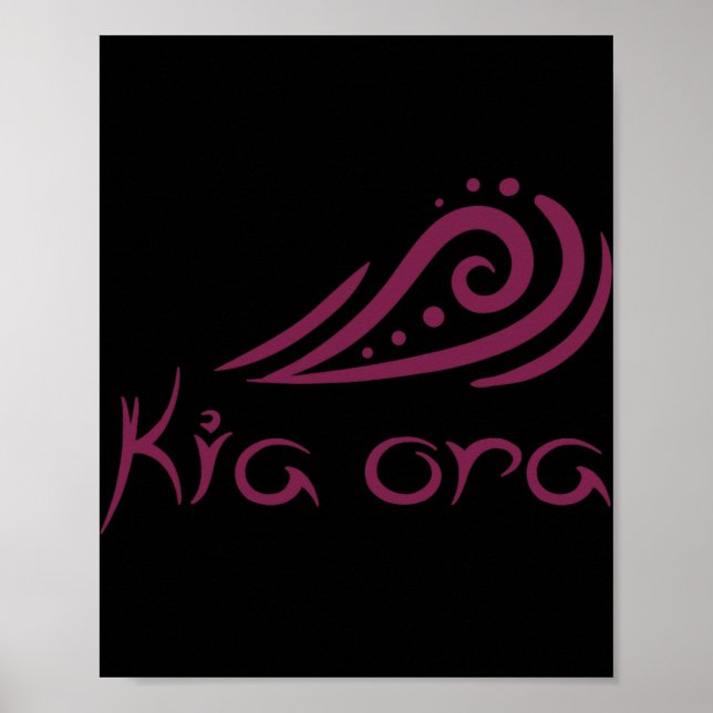 Poster Kia Ora Hello Wave In Maori New Zealand Lynesian  (Frente)