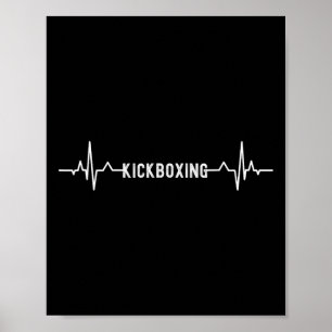 Poster Kick-boxing Coração Batendo Kickboxing Boxe Pion