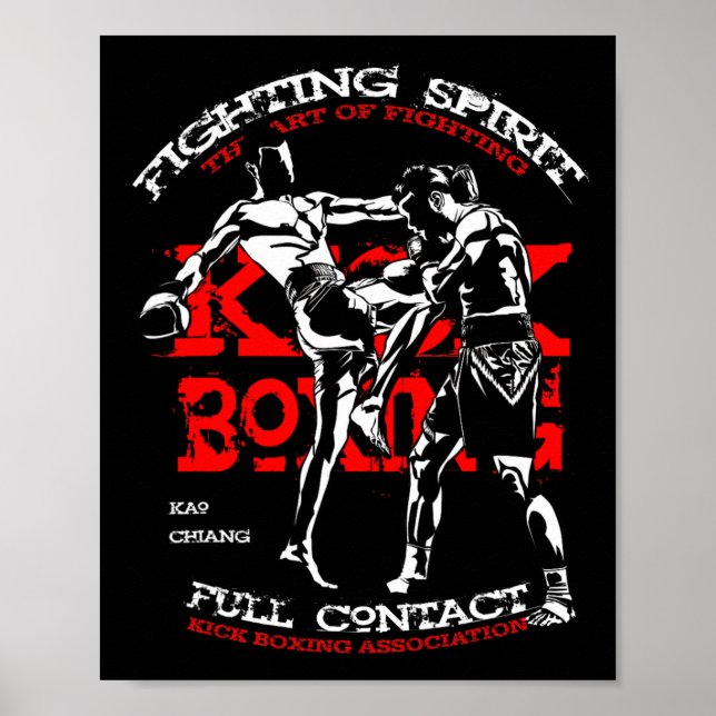 Poster Kick Boxing Fighter Design For Mma Fans  (Frente)