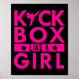 Poster Kickbox Like A Girl Artes Marciais Kickboxing Cara