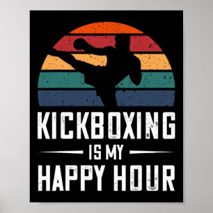 Poster Kickboxe É A Minha Feliz Hora Engraçada Boxing
