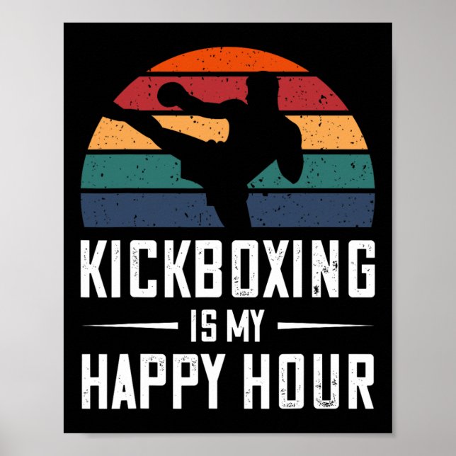 Poster Kickboxe É A Minha Feliz Hora Engraçada Boxing (Frente)