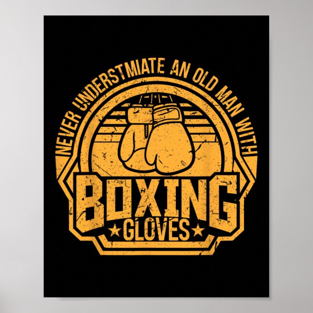 Poster Kickboxer Kickboxing Boxer Boxing Vintage Design  (Frente)