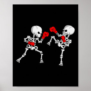 Poster Kickboxer Skeleton Kickboxer Boxing Mma
