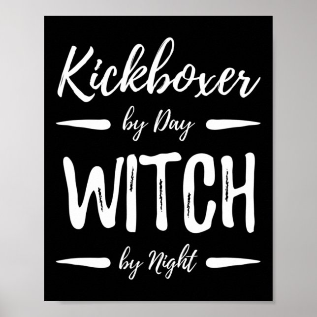 Poster Kickboxer Witch Funny Kickboxing Halloween Costume (Frente)