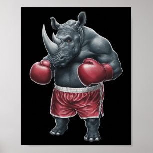 Poster Kickboxing Boxer Rhino Workout Muay Thai Rh