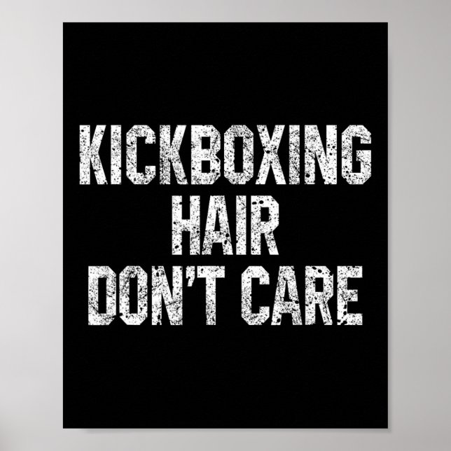Poster Kickboxing Cabelo Não Importa Divertido Presente d (Frente)