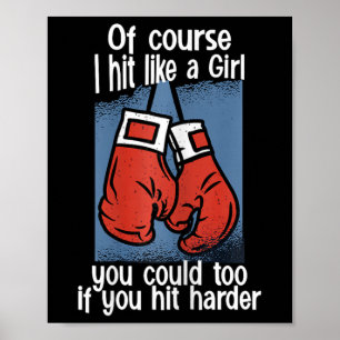 Poster Kickboxing Claro que Eu Acerto Como Uma Garota Voc