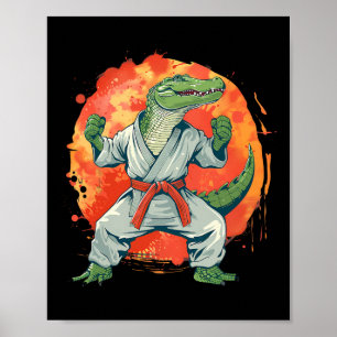 Poster Kickboxing Crocodilo Taekwondo Karate Mma Engraçad
