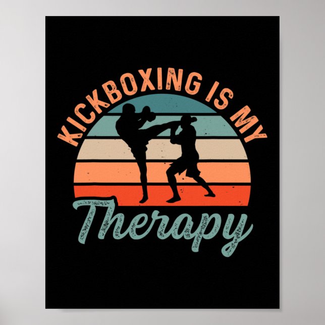 Poster Kickboxing É Minha Terapia Boxe Esportes Kick  (Frente)