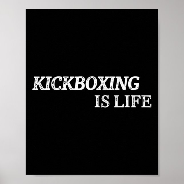 Poster Kickboxing É Vida Artes Marciais Kick-boxing Boxer (Frente)