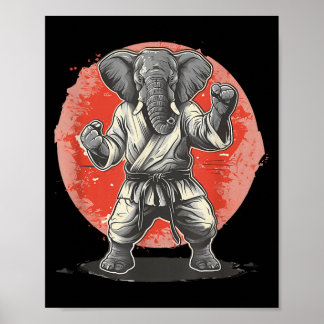 Poster Kickboxing Elefante Karate Taekwondo Jiu-Jitsu MMA