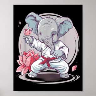 Poster Kickboxing Elefante Karatê Taekwondo Jiu-Jitsu MMA