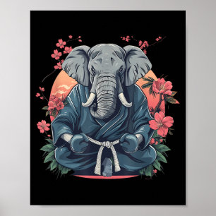 Poster Kickboxing Elefante Karate Taekwondo Jiu-Jitsu MMA