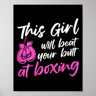 Poster Kickboxing Feminino Esta Garota Vai Dar uma Surra