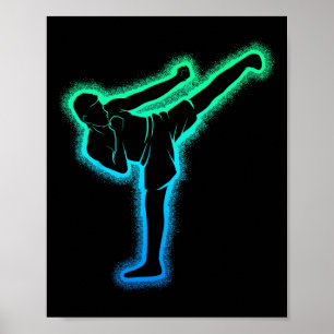 Poster Kickboxing Karate Kickboxer Taekwondo Crianças Hom