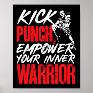 Poster Kickboxing Kickboxer Chute Soco Fortaleça Seu Inte