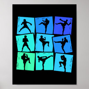 Poster Kickboxing Kickboxer Muay Thai Crianças Meninos Ho