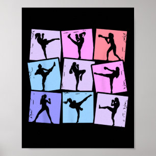 Poster Kickboxing Kickboxer Muay Thai Meninas Mulheres Cr