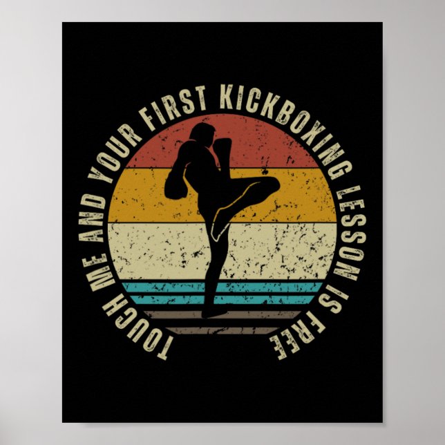 Poster Kickboxing Lesson For Free Coach Funny Kickboxer _ (Frente)