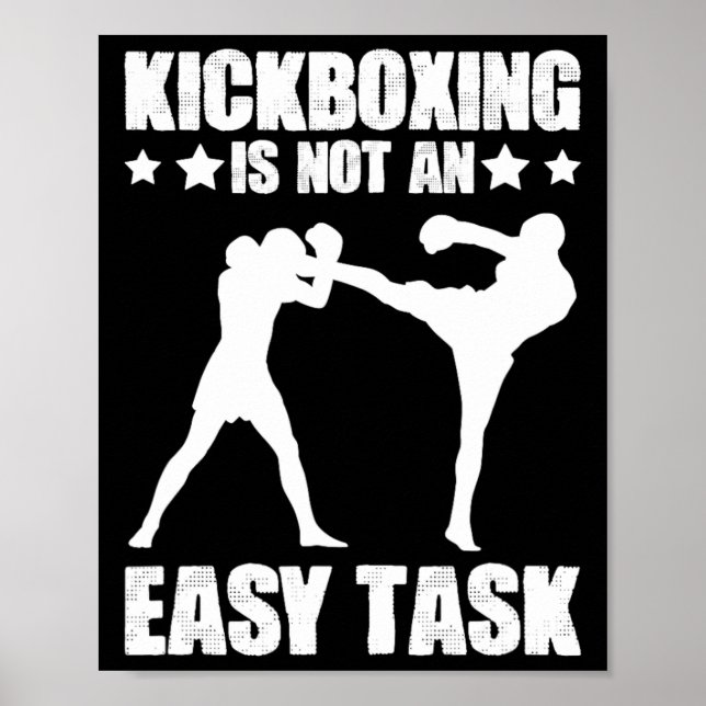 Poster Kickboxing Não é uma Tarefa Fácil Boxe Artes Marci (Frente)
