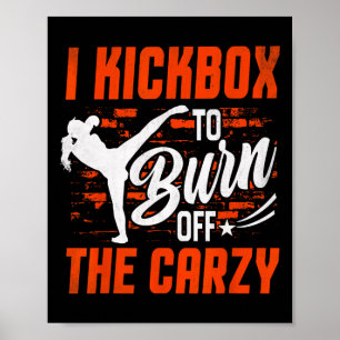 Poster Kickboxing Para Homens Mulheres Kickboxer Jab Trei