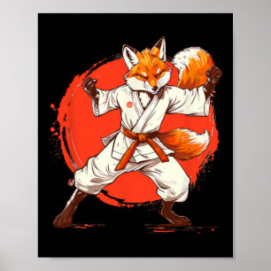 Poster Kickboxing Raposa Taekwondo Caratê Mma Engraçado A