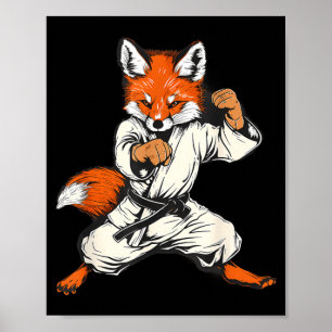 Poster Kickboxing Raposa Taekwondo Caratê Mma Engraçado M