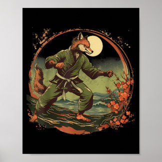 Poster Kickboxing Raposa Taekwondo Caratê Mma Engraçado M