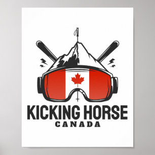 Poster Kicking Horse Canadá Esqui Retro Esqui