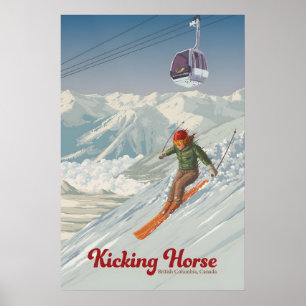 Poster Kicking Horse Golden Colúmbia Britânica Canadá Esq