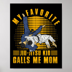 Poster Kid de Jiu-Jitsu Brasileiro favorito chama Mãe Pre