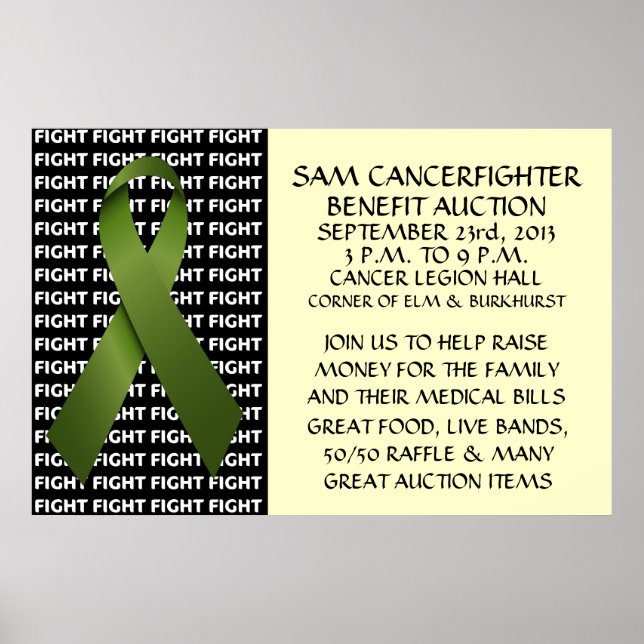 Poster Kidney Cancer Benefit Auction (Frente)