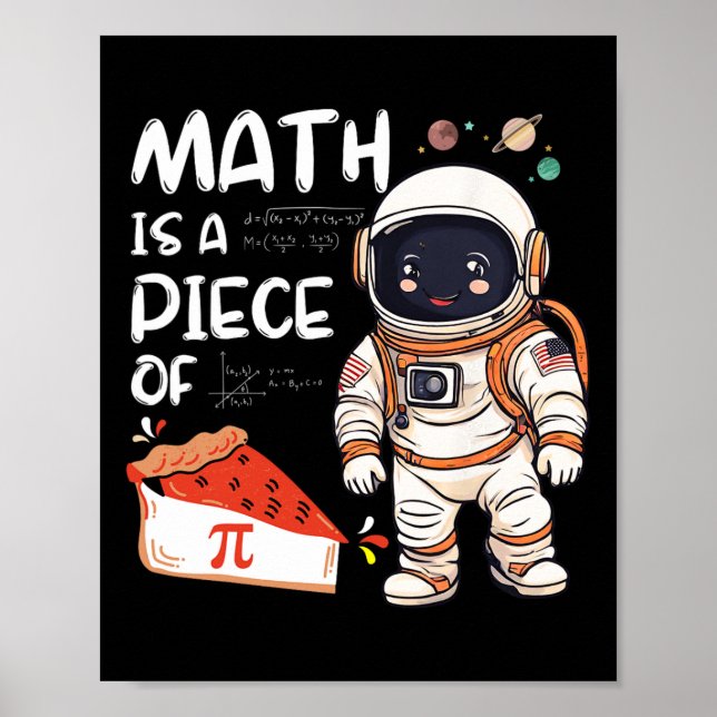 Poster Kids Astronauta Science Nerd Pi Math É Uma Peça De (Frente)