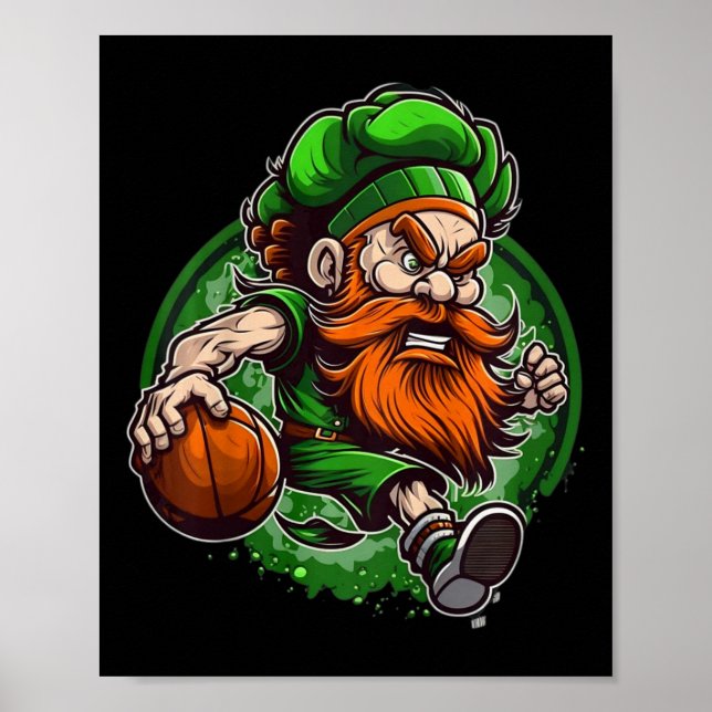 Poster Kids Basball Dia de São Patrício Leprechaun (Frente)