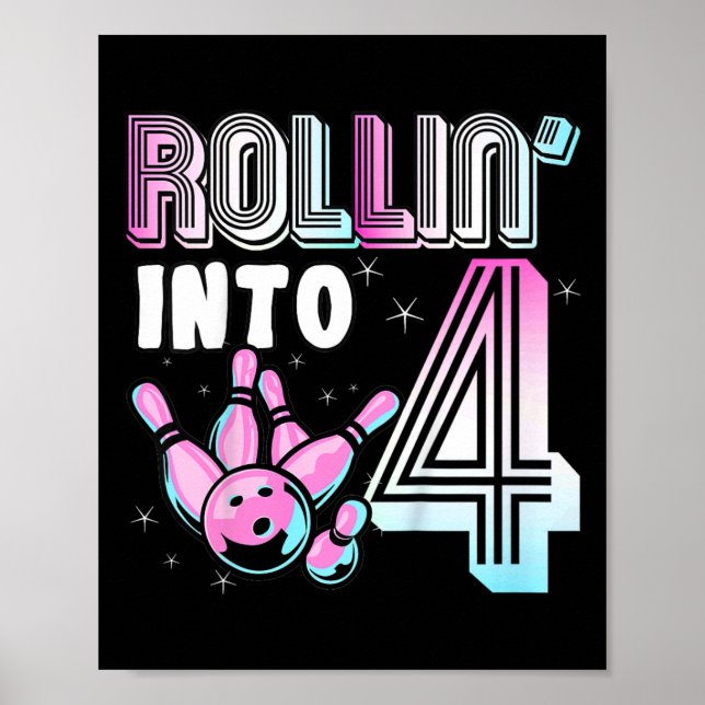 Poster Kids Bowler Rollin" em 4 Boliches 4º Aniversário K (Frente)