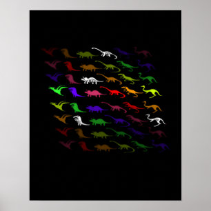 Poster Kids cool rainbow colorful cute dinosaur