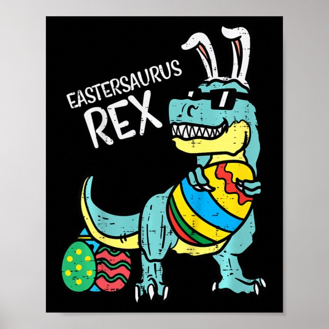 Poster Kids Eastersaurus Rex Páscoa Trex Bunny Menino Bo (Frente)