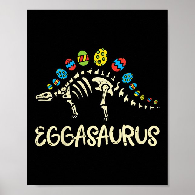 Poster Kids Eggasaurus Easter Stegosaurus Dinosaur Boys K (Frente)