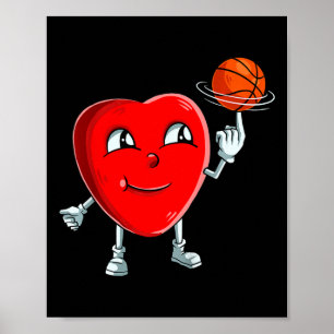 Poster Kids Heart Bysketbyll Player Dia de os namorados C