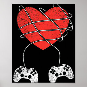 Poster Kids Heart Video game Controller Dia de os namorad