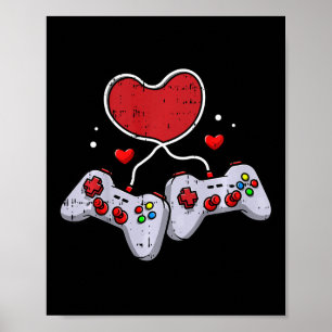 Poster Kids Heart Video game Controller Dia de os namorad