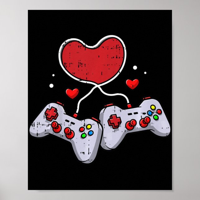Poster Kids Heart Video Game Controller Dia de os namorad (Frente)