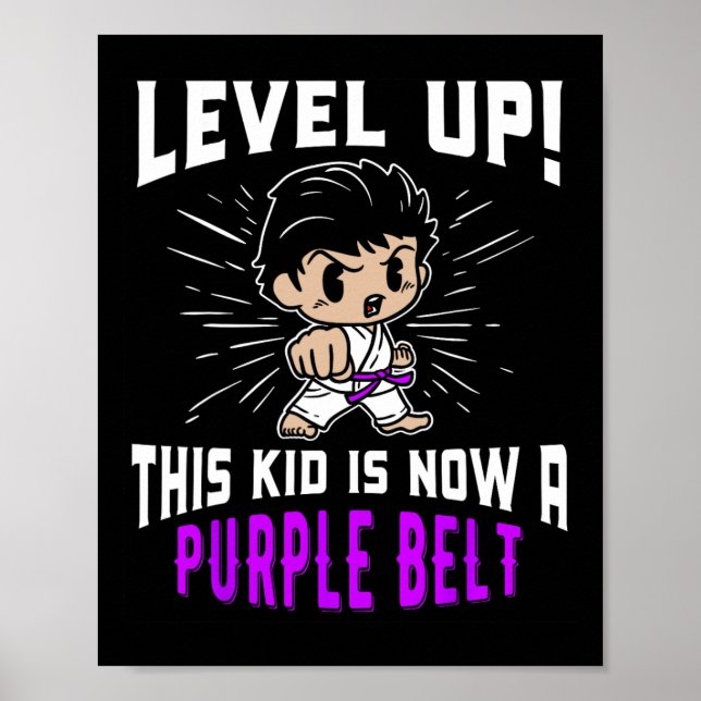 Poster Kids Karate Uniform Purple Belt Award T Shirt Gift (Frente)