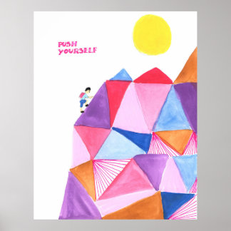 Poster Kids Motivation Quote Mountain Watercolor