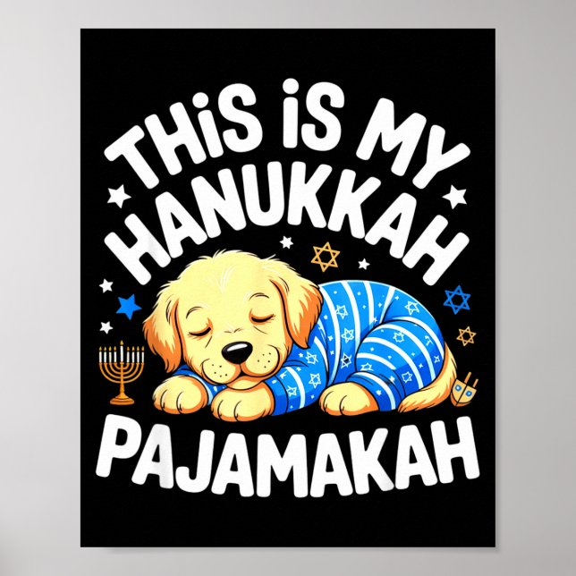 Poster Kids My Hanukkah Pajamas Pajamakah Puppy Hanukkah  (Frente)