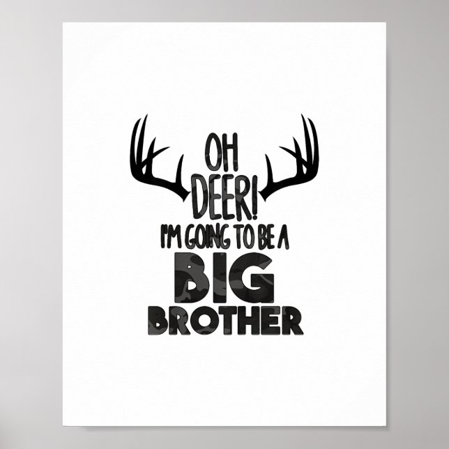 Poster Kids Oh Deer Big Brother Hunting Pregnancy Announc (Frente)